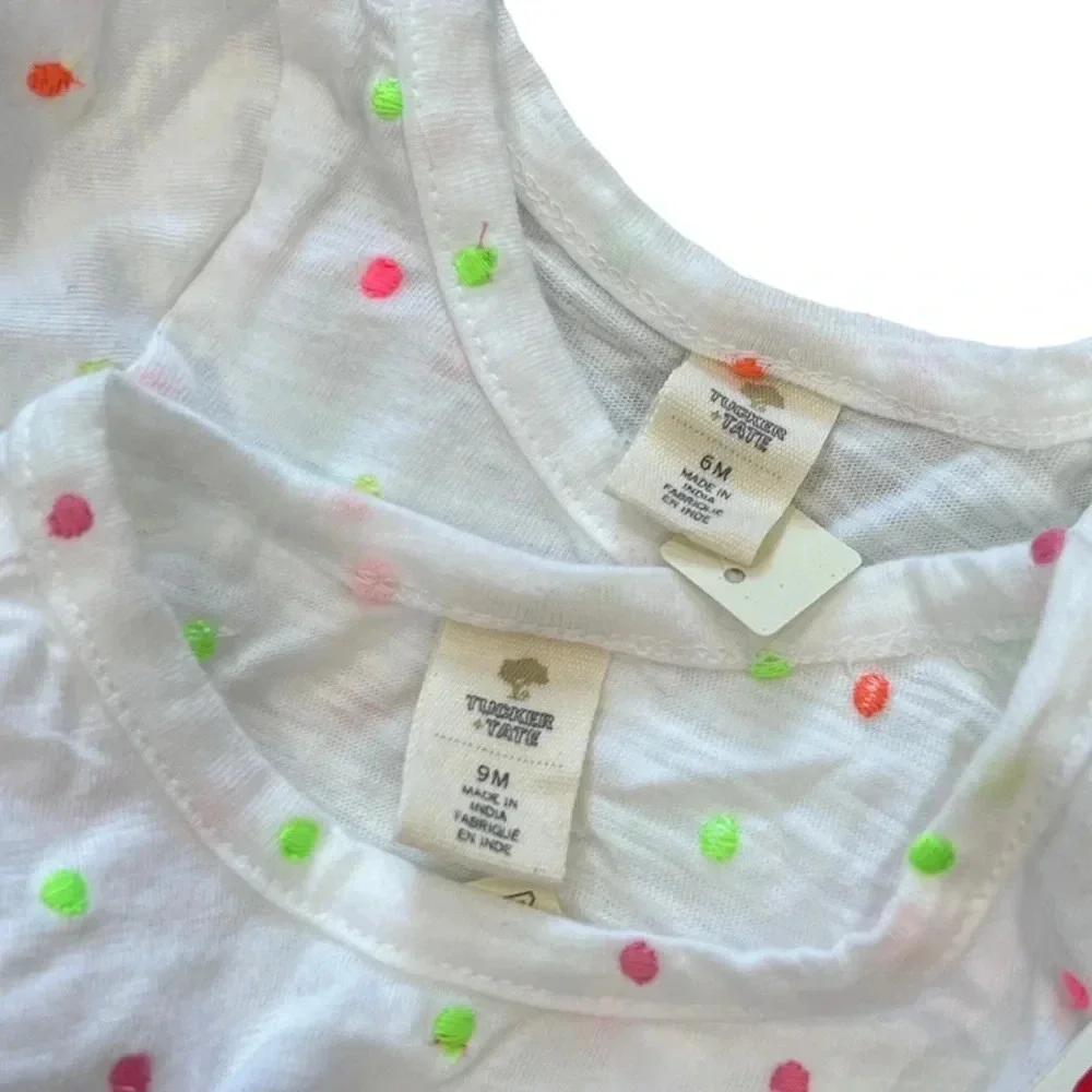 Tucker + Tate Pink Polka Dot Ruffle Outfit Set 6M 9M